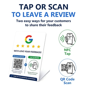 NFC Google Review Counter Sign PVC QR <strong>Code</strong> Tap Scan Customer Feedback Display Business Reception Desk Table Service Waterproof - Product Image 2