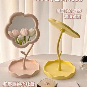 Floral <b>Desk</b> Mirror 360 Degree <b>Rotating</b> Creative Vanity Mirror For Makeup Dressing Table - Product Image 3