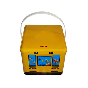 High Quality Yellow Cartoon <strong>Car</strong> Painting Version Tin <strong>Box</strong> Metal Cans for Food Packaging - Product Image 1