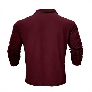 Nouveau style de polo à manches longues pour homme, style européen et américain, couleur unie, commerce transfrontalier - Product Image 4