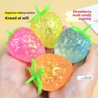 Aurora Iridescent Rubber Malt Syrup Aardbei Langzaam Stijgend Squishy Fruit Stressverlichting Decompressie Nieuwigheid Speelgoed Cadeau Meisjes Jongens