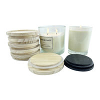Couvercle en bambou/bois pour bougeoir en verre à haute teneur en borosilicate ensembles de récipients hermétiques