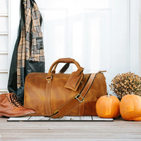 Forfait de luxe en cuir véritable offre spéciale sacs de sport et de fitness pour homme, sac de voyage pour week-end