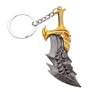 Prachtig Cadeau Voor Jongens Kratos Bladen Van Chaos Sleutelhanger Hoge Kwaliteit Metalen Slagzwaard Sleutelhanger