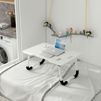Support pour ordinateur portable pliable en bois massif et bureau de chevet - Table d'étude portable, écologique et durable pour l'école et la chambre à coucher