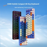 Clavier mécanique sans fil 68 touches RGB, interrupteurs rouges remplaçables à chaud, clavier de jeu compact, design coloré et modulable, OEM pour le bureau