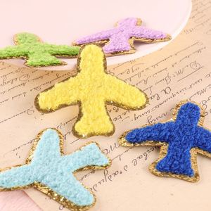 Wholesale Factory Price 6CM Iron on Cute Glitter Edge Plane Chenille Patches for Clothes <b>Bag</b> <b>Hat</b> - Product Image 3