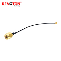 Prise mâle SMA personnalisée en usine vers UFL U.fl avec extension de câble coaxial RF à faible perte de 1.13mm Câbles de communication en queue de cochon OEM