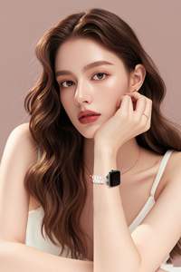 Elegante Correa de Reloj de Lujo con Cristales de Uva, Ancho de Banda de 16 mm - Product Image 5