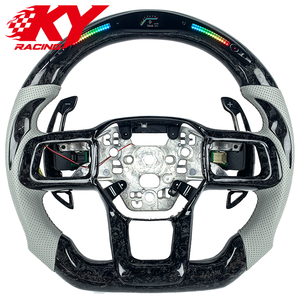 Volant personnalisé en fibre de carbone forgée avec LED et palettes de changement de vitesse pour Ford Mustang S650 GT GT350 500 Shelby 2024-2026 - Product Image 1