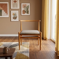 Chaise de salle à manger en bois massif de style nordique minimaliste, avec coussin confortable, chaise en bois pour restaurant