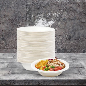 Bol à salade biodégradable personnalisé de 800 ml, bol à emporter en pulpe de bagasse jetable avec couvercle pour les fêtes - Product Image 3