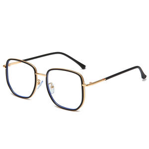 Nouvelles lunettes ovales anti-lumière bleue, monture hybride en métal TR, monture complète unisexe pour adultes, verres plats MD8840 B2 - Product Image 4