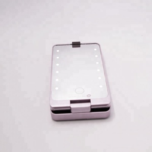 12 pièces LED Lumières <span class=keywords><strong>360</strong></span> Rotation Pliable Miroir Cosmétique Carré Boîte avec des Lumières pour Pinceau De Maquillage - Product Image 4