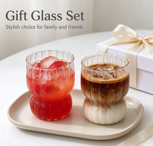 <span class=keywords><strong>Gobelet</strong></span> à boire en verre à rayures verticales mignonnes avec logo personnalisé, vente en gros, <span class=keywords><strong>gobelet</strong></span> à café, à lait, pour le petit-déjeuner, pour la maison et le café - Product Image 3