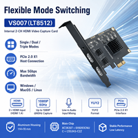 Tarjeta de Captura de Video HDMI Dual Interna PCIe 1080P*60Hz 4K*30Hz YUY2 con Entrada de Audio para Windows, Mac y Linux