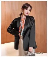 Vêtements Haute Couture, robe à col mandarin, blazer en soie importé de Chine, broderie à la main, blazer socialite pour femmes