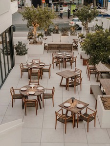 Luxury Modern Minimalist Wood Commercial Restaurant <b>Dining</b> Set <b>Tables</b> and Chairs for 5 Star Hotel Interior - Product Image 4