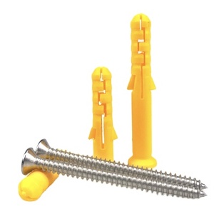 Fijación del marco del enchufe Anclaje de pared amarillo con tornillo de una sola ala Nylon Tornillo Anclaje de plástico expansible - Product Image 6