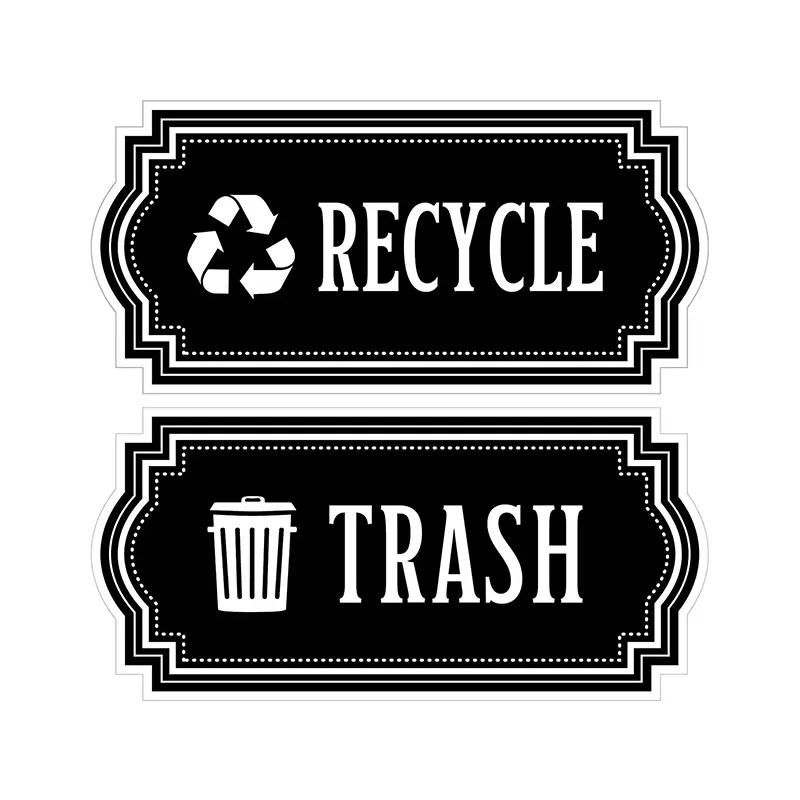 Personalizado Auto Adesivo Reciclar e Lixo Decal Vinil À Prova D' Água Reciclar e Lixo Logotipo Símbolo Adesivo para Latas de Lixo