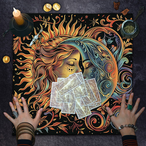 Fabrikneue Designs 50*50cm Tarot-Tischdecke Flanell Nordische Cartoon-Animation Quadratische Samt-Tischdecke Matte - Product Image 4