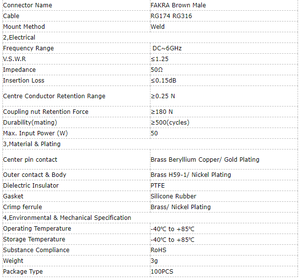 Разъем FUTAI <span class=keywords><strong>Fakra</strong></span>, штекер, радиочастотный, коричневый, под пайку для кабеля RG316, никелированный, прямой, для передачи сигнала - Product Image 6