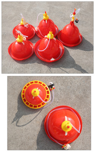 Abreuvoir automatique en plastique pour poulets, abreuvoir cloche <span class=keywords><strong>Plasson</strong></span> pour l'élevage, abreuvoir pour poulets et canards, bol à eau en plastique rouge épaissi - Product Image 5