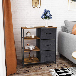 Modern Fabric Dresser Organizers and <b>Storage</b> Living Room <b>Cabinet</b> With Drawer - Product Image 5