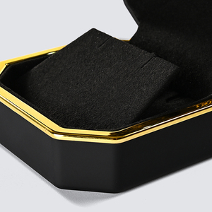 FANXI Custom logo <b>Black</b> Microfiber Jewelry <b>Box</b> Ring Earrings Pendant Necklace <b>Box</b> Jewelry Packaging Octagonal <b>Box</b> - Product Image 2