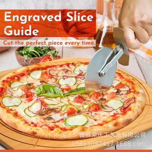 Coupe-pizza en bambou Rongqing avec guide gravé pour des tranches parfaites, usage domestique - Product Image 1