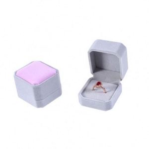 Portable Velvet Rectangle <b>Ring</b> <b>Box</b> Jewelry Gift Display Case with Leather Lining for <b>Rings</b> Travel Companion - Product Image 5