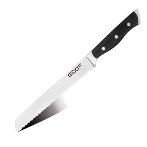 QXF, gran oferta, cuchillo de pan dentado de <span class=keywords><strong>8</strong></span> pulgadas de acero inoxidable, cuchillo para tostadas, cuchillo para cortar pan con mango de ABS - Product Image 1