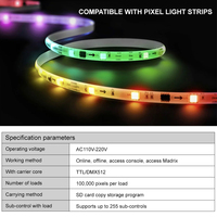 Controlador de Proyectos Aipin W-100C de 8 Puertos DMX 512, Decodificador de Señal Serial SPI RDM, Controlador Maestro para Tiras de Luces LED RGB de Voltaje Constante
