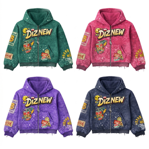 Felpa <span class=keywords><strong>con</strong></span> Cappuccio DiZNEW <span class=keywords><strong>con</strong></span> Strass, 500 Gsm, 100% Cotone, Oversize, Streetwear <span class=keywords><strong>di</strong></span> Alta Qualità, <span class=keywords><strong>con</strong></span> Zip, Personalizzabile - Product Image 1