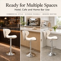 Tabouret de bar pivotant réglable en cuir moderne avec base en métal et repose-pieds pour café, hôtel, îlot de cuisine