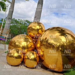 Decoration Indoor 10cm 20cm 30cm 40cm 50cm 60cm 70cm 80cm Large Size Gold Christmas Inflatable Mirror Ball <b>Customized</b> Smooth Big - Product Image 4