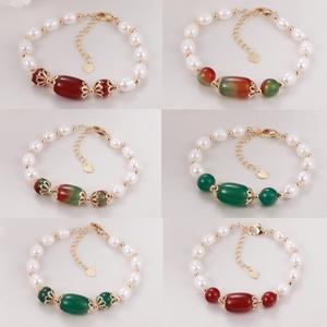 Bracelet en perles véritables fait main de Zhuji, style agate haut de gamme, design de niche de luxe léger, vente en gros de bracelets et de joncs - Product Image 1