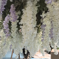 Composition Florale Facile à Installer pour Plafond de Mariage, Panneaux Suspendus Artificiels de Glycine pour Décoration de Plafond