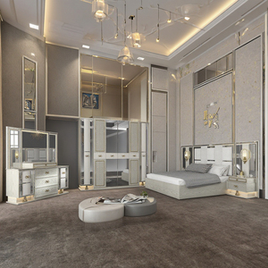 Dernier Ensemble de <span class=keywords><strong>Chambre</strong></span> Complet en MDF Style Appartement pour Adultes avec Armoire – Mobilier pour Maison ou Hôtel - Product Image 4