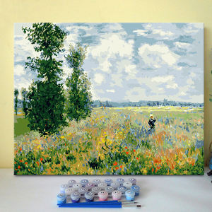 <span class=keywords><strong>Peinture</strong></span> à l'huile numérique personnalisable style <span class=keywords><strong>Monet</strong></span>, <span class=keywords><strong>paysage</strong></span> peint à la main pour la décoration intérieure - Product Image 1