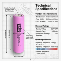 Pin trụ xả ổn định DMEGC 18650 NMC 3.7V 2600mAh chính hãng dùng cho cảm biến báo động không dây, thiết bị mở cửa và dải đèn LED