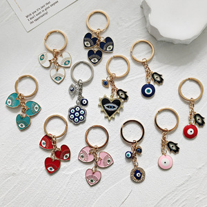 Llavero y colgante yeguang con forma <span class=keywords><strong>de</strong></span> corazón, gota <span class=keywords><strong>de</strong></span> agua, ojo turco y ojo <span class=keywords><strong>de</strong></span> diablo, con efecto <span class=keywords><strong>de</strong></span> gota <span class=keywords><strong>de</strong></span> aceite y azul turco - Product Image 2