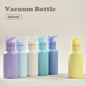 Customized 350ml Double Wall Cup 304 Stainless Steel <b>Insulated</b> Water <b>Bottle</b> <b>With</b> <b>Straws</b> - Product Image 2