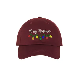 Gorros de Feliz Navidad Unisex de alta calidad para hombres y mujeres, divertido ajuste algodón Believe bordado Navidad vacaciones béisbol papá gorra