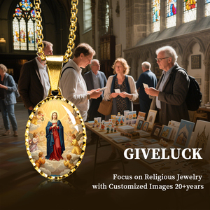 Giveluck giả định của Mary Mặt dây chuyền vòng cổ lấp lánh loạt vàng mạ thép không gỉ quyến rũ Mặt dây chuyền - Product Image 5