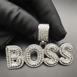 Perhiasan Hip Hop Pass Diamond Tester keren Iced Out huruf besar D warna VVS Moissanite bos liontin untuk pria rantai tebal - Product Image 4