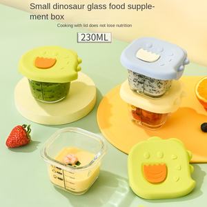 Dessin animé dinosaure conception bébé nourriture bol et tasse moule verre frais-conservation stockage cuisson outil supplémentaire bébé fournitures - Product Image 1