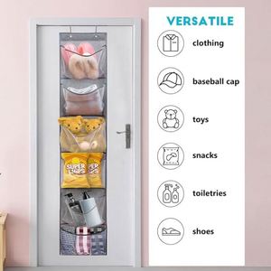 Over the Door Shoe Organizer Hanging Stuffed Animals Storage Diaper Holder Clothes Shelve for Closet with 6 <b>Large</b> Pockets - Product Image 2