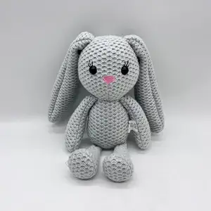 Best Seller kişiselleştirilmiş tığ Bunny bebek tavşan tığ hayvanlar uzun kulak Bunny dolması Bunny tığ oyuncak tavşanlar satılık