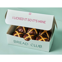 Boîte à petits pains croisés de qualité alimentaire avec logo personnalisé avec fenêtre Boîtes d'emballage en papier pour gâteau biscuit pain pâtisserie beignet